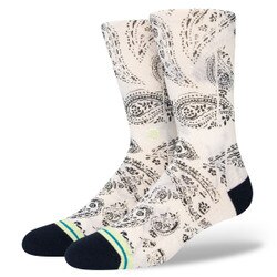 Stance Paizley Crew Sock in Vintage White